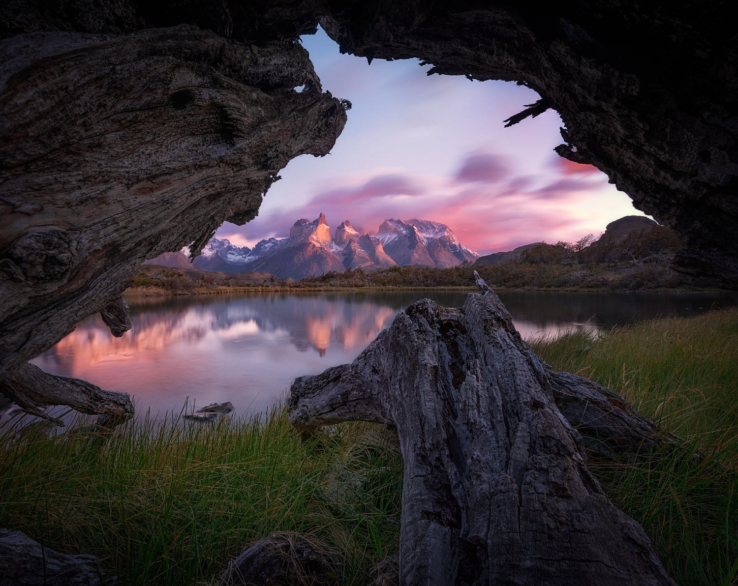 color landscape photo of mountains and lake in Torres del Paine NP, Chile by Anderson Cunha De Sao Sabas