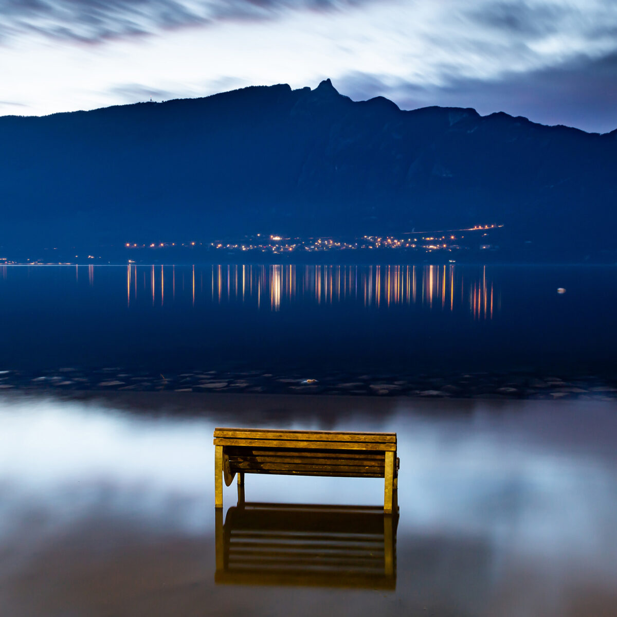 color landscape photo of Lake of Bourget, France by Christophe Baudot