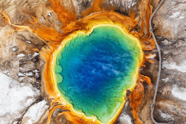 color aerial landscape photo of Yellowstone NP, Wyoming, USA by Daniel Reiter