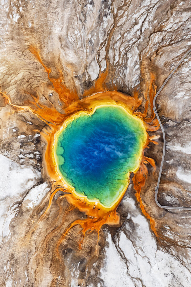 color aerial landscape photo of Yellowstone NP, Wyoming, USA by Daniel Reiter