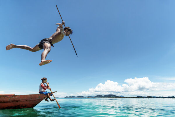 color travel photo of Bajau people fishing in Southeast Asia by Jacopo Maria Della Valle