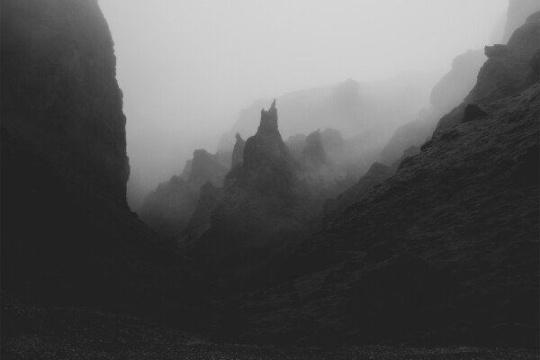 black and white landscape photo of iceland glacier by François Mille