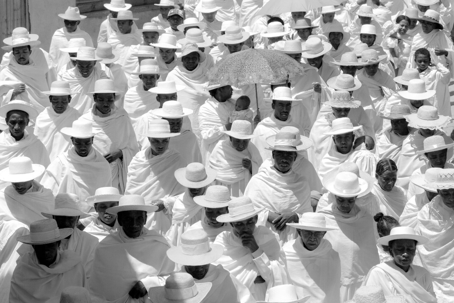 black and whiter documentary photo of ceremony at Soatanana - Madagascar by Denys Kutsevalov