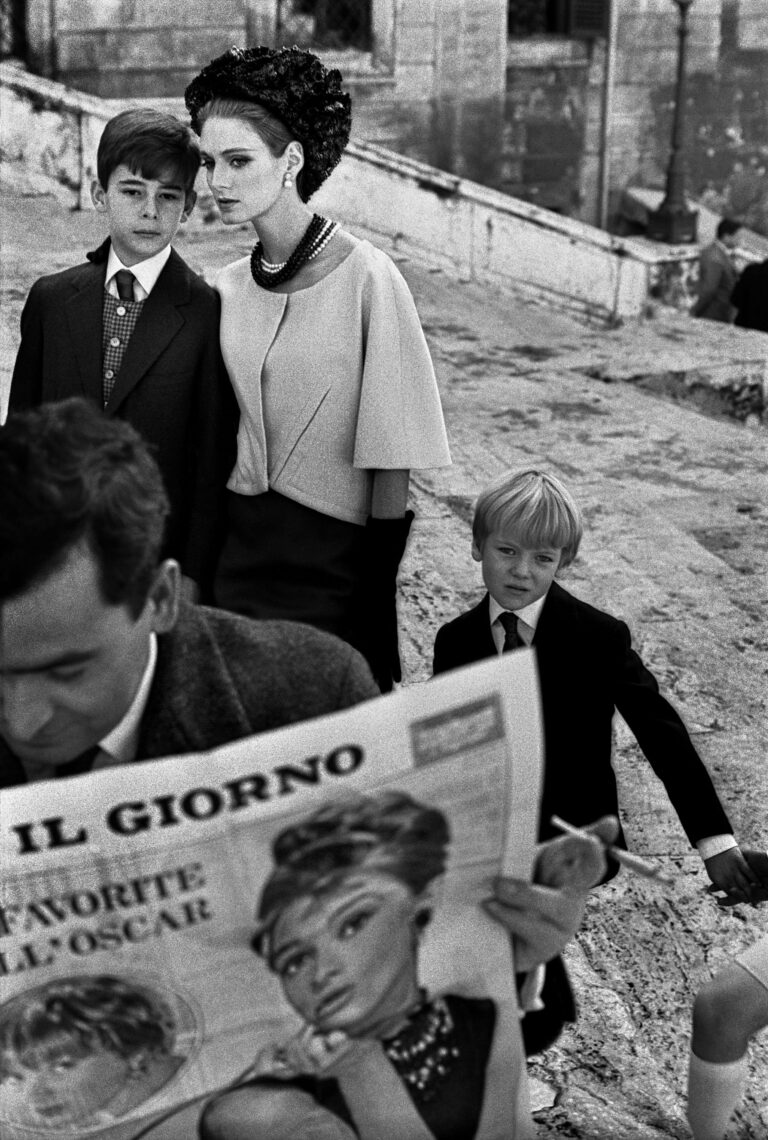 black and white fashion photography in Rome by Frank Horvat