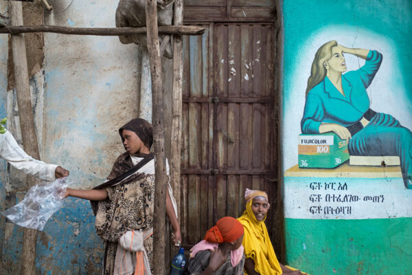 Candid street scene of people in the streets of Harar, Ethiopia, 2014 by Katerina Delta