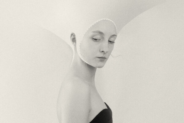 black and white fine art portrait of woman by Eva Chupikova