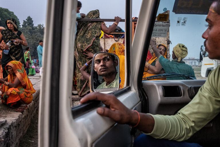 color street life juxtaposition in Prayagraj, India in 2023 by Maude Bardet