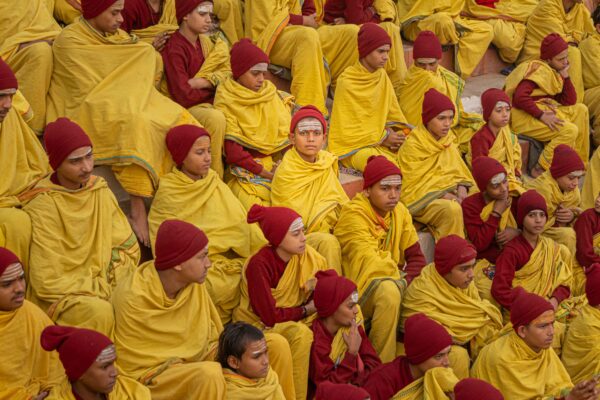 color photo of young monks in Varanasi, India by Thibault Gerbaldi. People Award