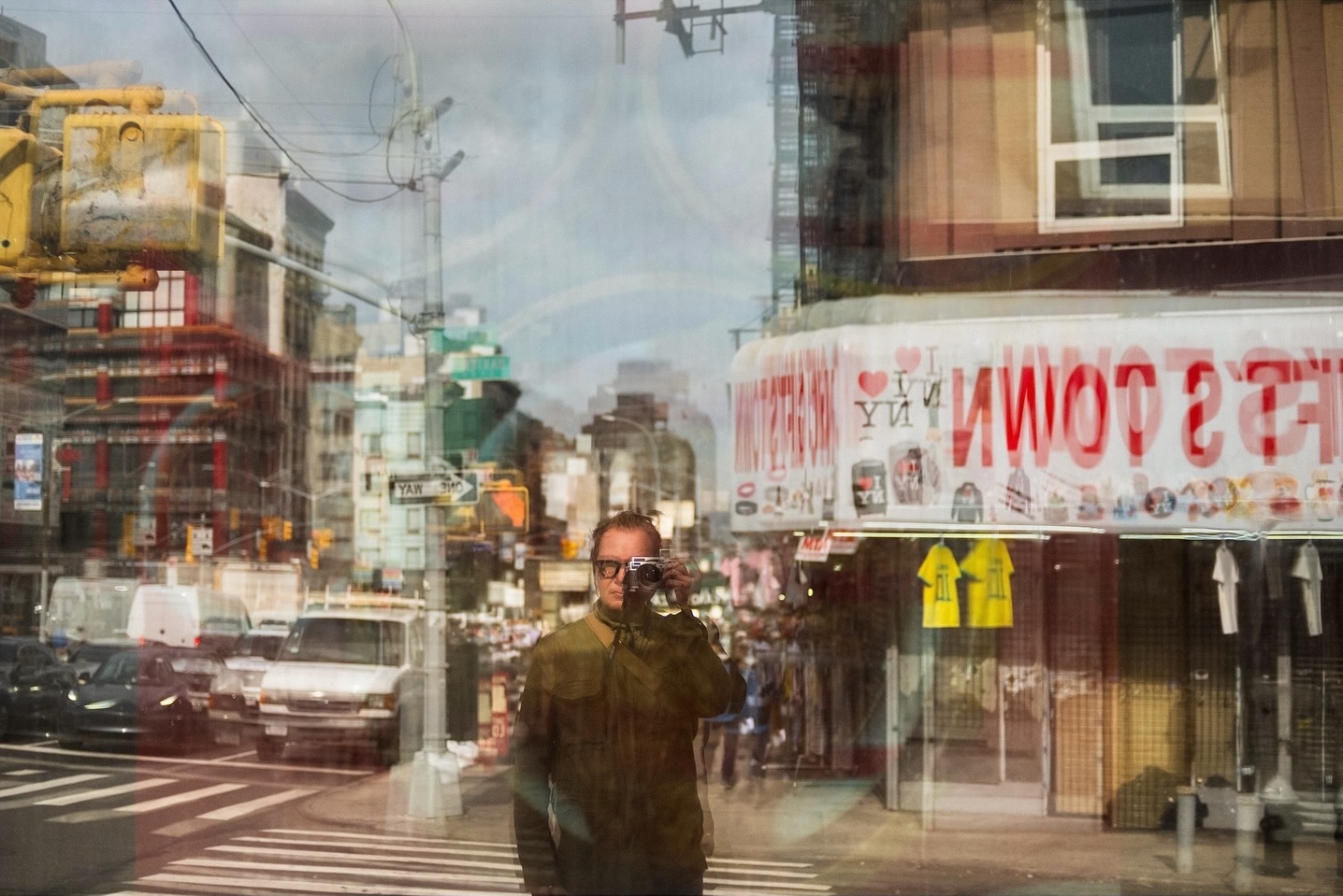 color street photo of self portrait in new york, usa by Mikko Takkunen